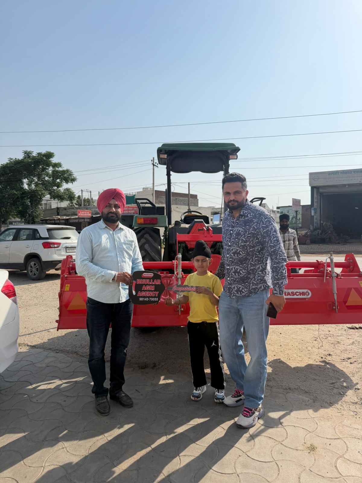 Happy customer taking delivery of a Maschio Gaspardo implement from Bhullar Agri Agency #9