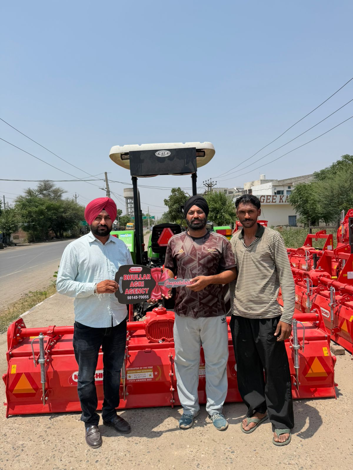 Happy customer taking delivery of a Maschio Gaspardo implement from Bhullar Agri Agency #8
