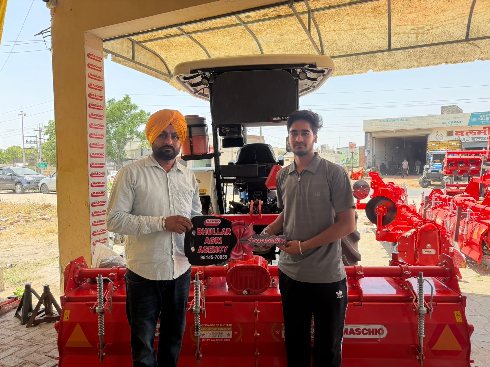 Happy customer taking delivery of a Maschio Gaspardo implement from Bhullar Agri Agency #5