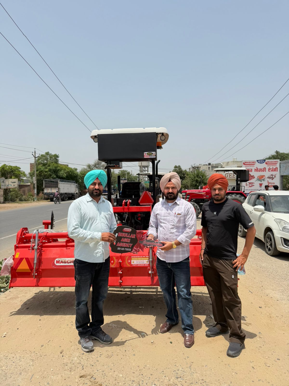 Happy customer taking delivery of a Maschio Gaspardo implement from Bhullar Agri Agency #7