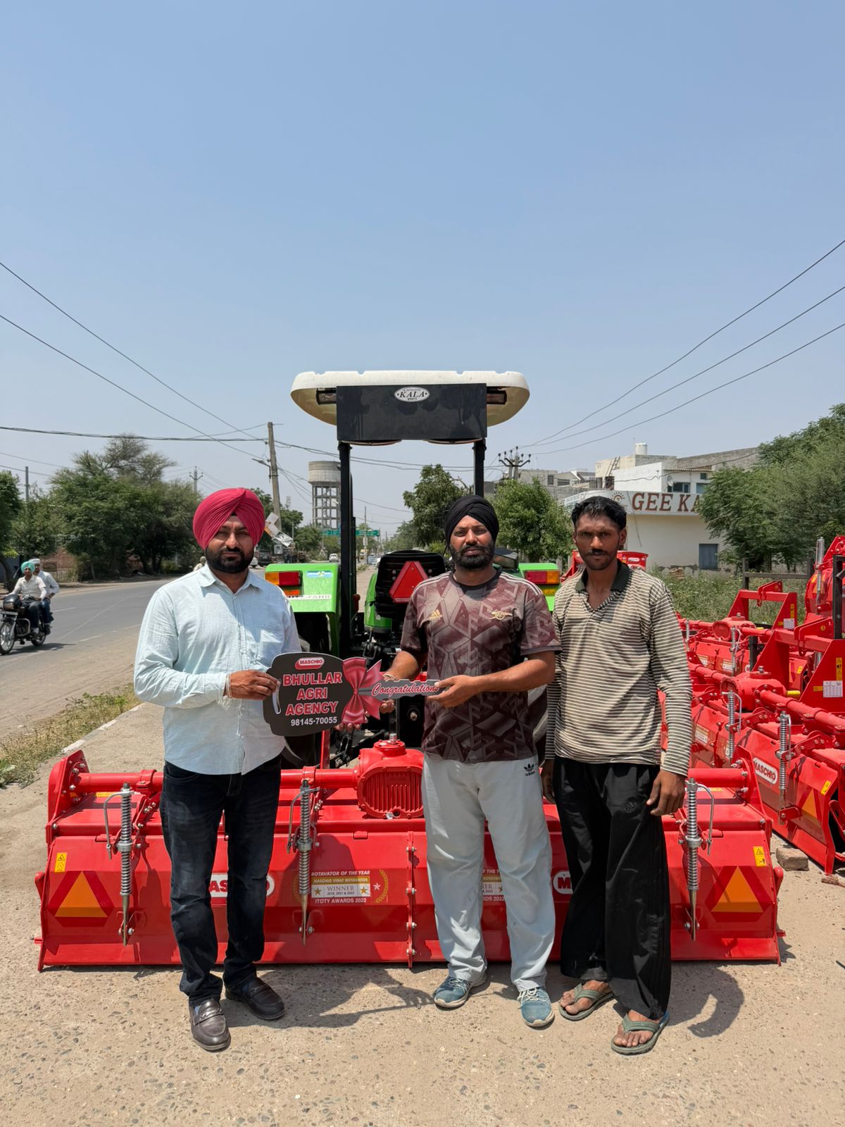 Happy customer taking delivery of a Maschio Gaspardo implement from Bhullar Agri Agency #10
